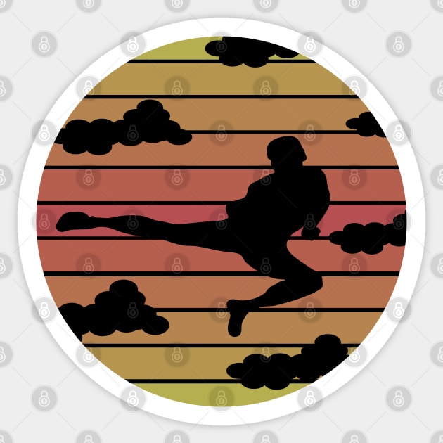 Vintage Martial Arts Flying Kick Sticker by Redmanrooster